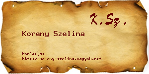Koreny Szelina névjegykártya